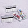 Metal Pill Box Cutter Splitters Pastilleros Estuche Folding Pill Case Container For Medicines Organizer 6 Slots 85mm*35mm*15mm
