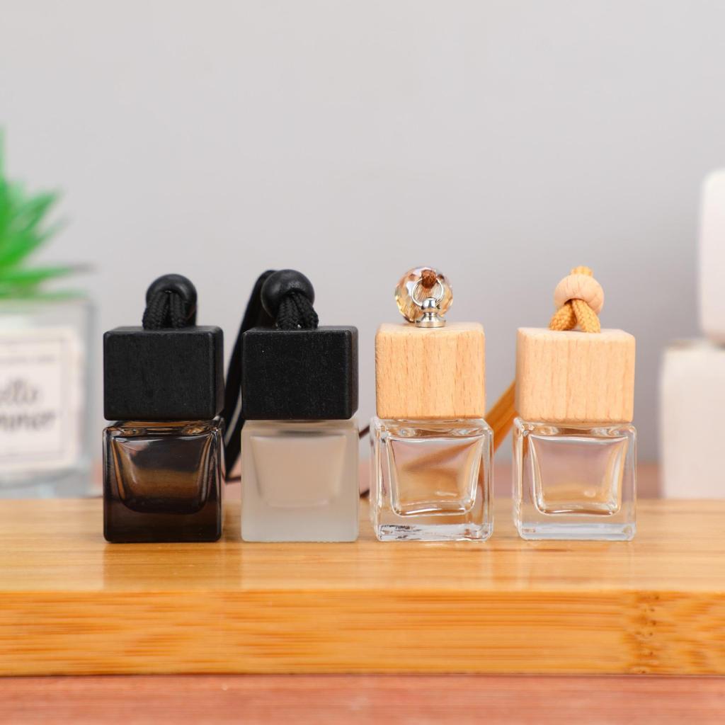 Colorful 8ml Car Air Freshener Ornament Perfume Refillable Hanging Volatile Glass Bottle