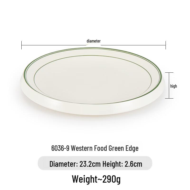 Chinese Style Gold-Rimmed Melamine Round Plate