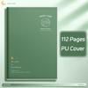 Ombre Green Thick Notebook - 112-Page Lay-Flat Design, Waterproof PU Cover & 80gsm Paper for School/Office, A5/B5 Size Options
