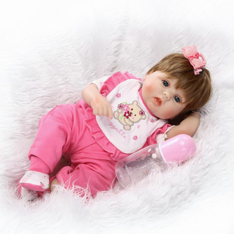 40cm Realistic Baby Doll - Cute Baby Design розовый