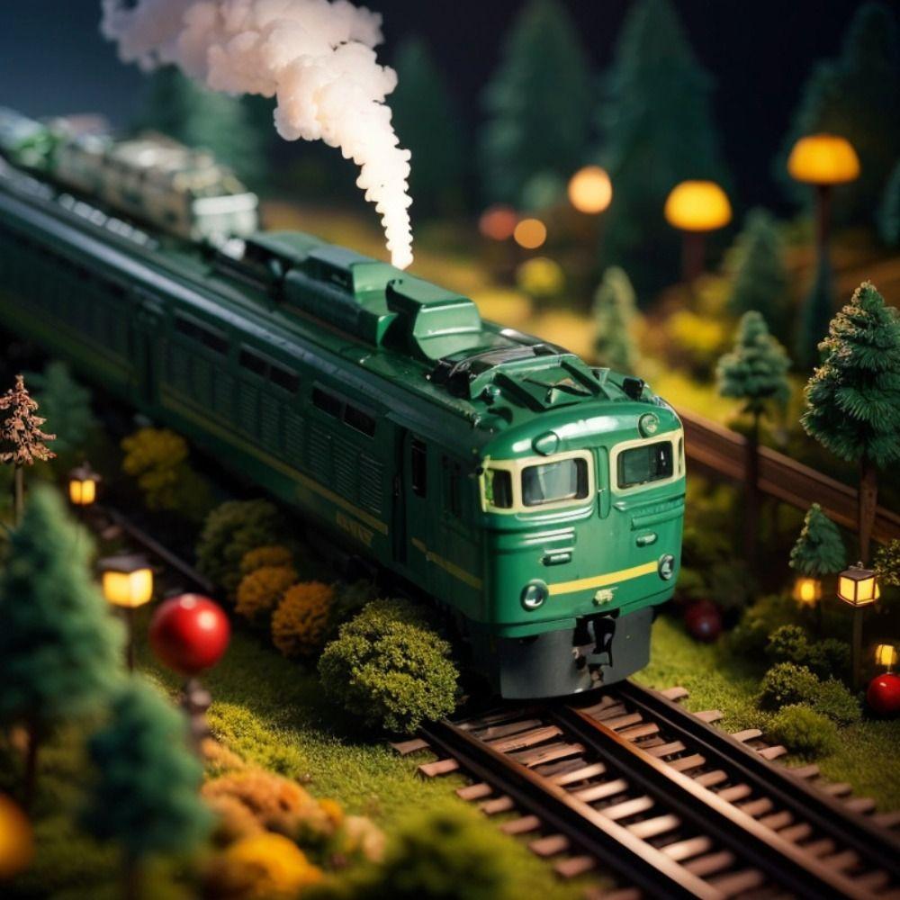 Nostalgic Green Simulation Train Model Metal Diecast Retro Train Model Collection Ornaments