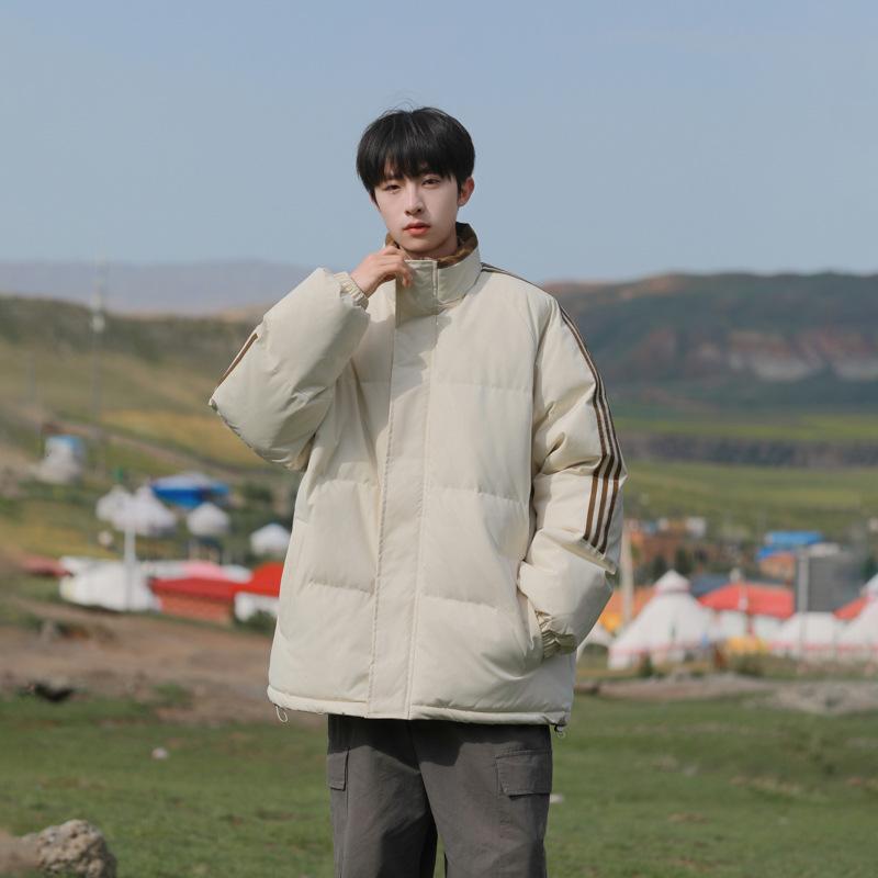 Couple Cotton Jacket Men and Women Same Style Winter Japanese Cotton Jacket Coat Bread Suit Loose Stand Collar Cotton Jacket Men