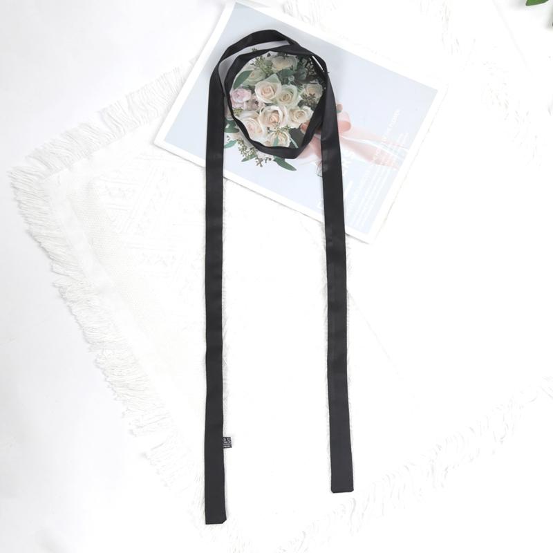 

160cm X 2.5cm Women Long Solid Color Skinny Silk-Like Scarf Tie Anti-Wrinkle Carves Wraps Satin Ribbons Headbands Neckerchief 2.5 -160cm чёрный