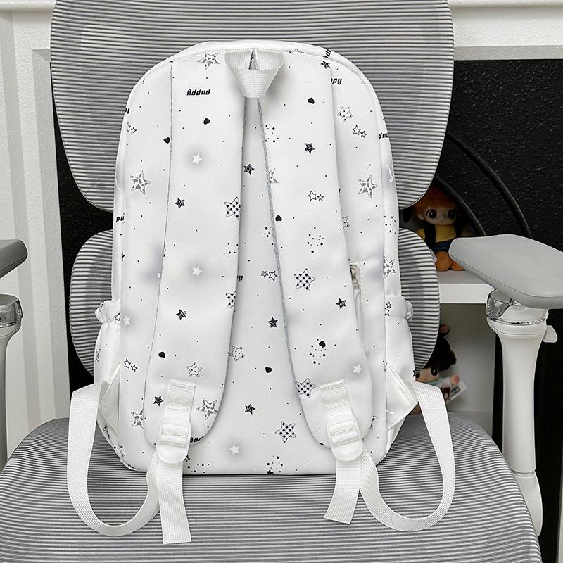 Schoolbag, Korean Style Instagram Cartoon Star Backpack for Women, Large Capacity, Lightweight Versatile Student School Bag, Casual Travel Backpack
