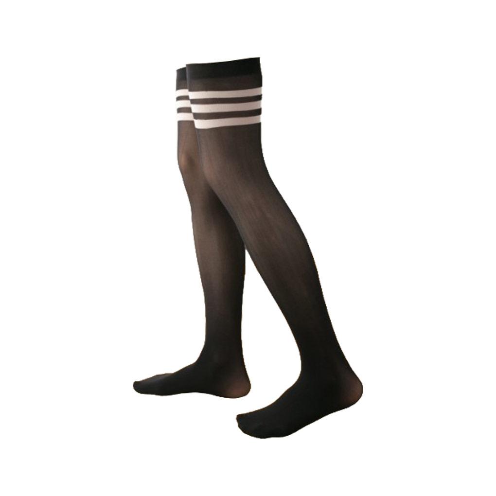 

1 Pair 52 cm Thigh High Socks JK Preppy Style High Thigh Stockings