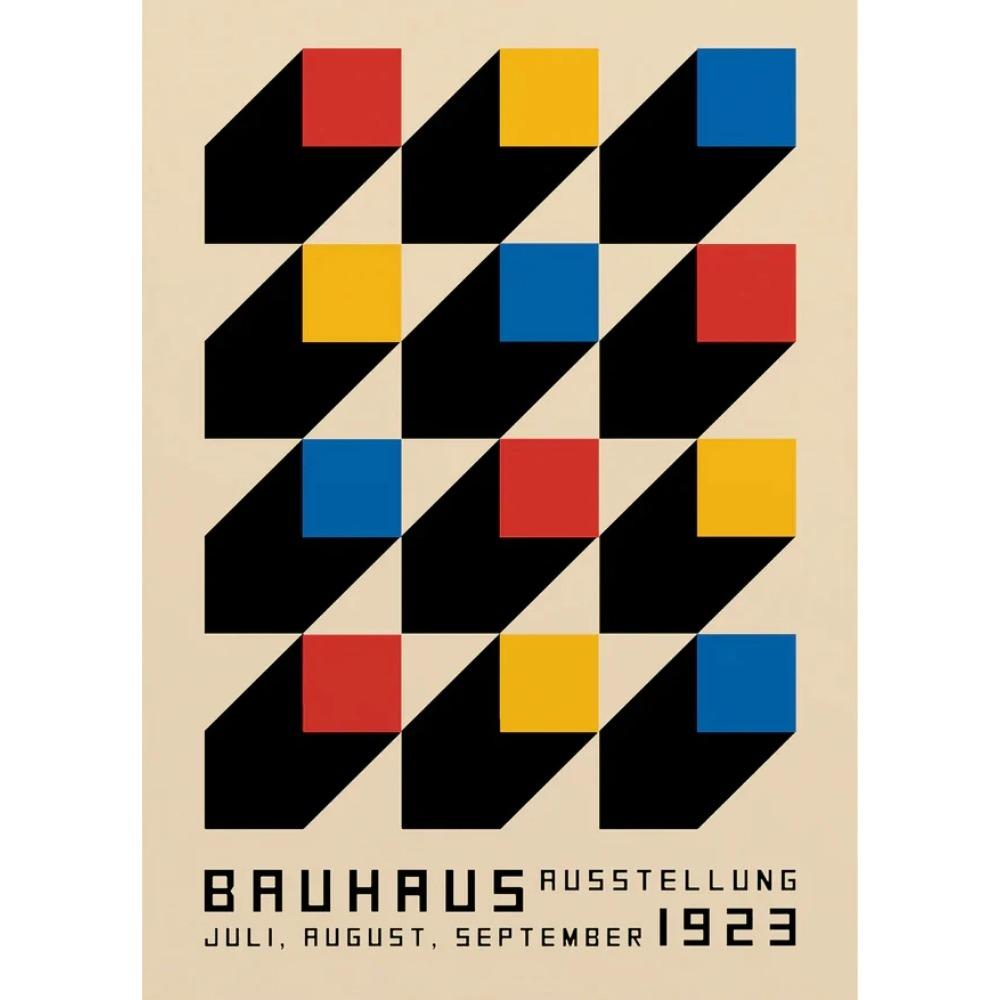 Minimalist Bauhaus Eyes Canvas Print Mid Century Bauhaus Music Vinyl Geometric Wall Art Poster for Modern Living Room Home Decor