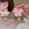 Elegant Statement Lace Organza Cloth Flower Earrings For Woman Korean  Jewelry Party Girl'S Lady Accessories