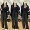 Autumn and winter new lazy style buckle-free medium and long knitted cardigan sweater women's versatile loose and thin sweater women
