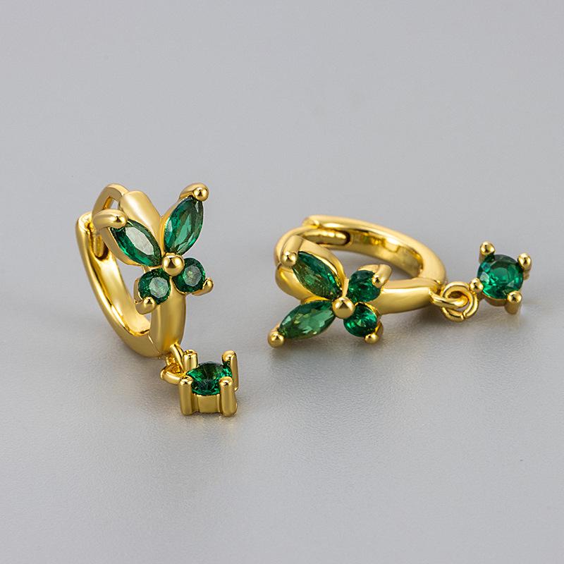 2024 Europäische & Amerikanische Zirkon Schmetterlingsohrringe - Bunt, High-End Design für Frauen