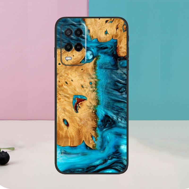 Hybrid Wood Resin Case For Oppo A78 A98 A58 A18 A38 A74 A94 A54 A15 A17 A57 A6 A5 Pro A16 A76 A96 A40 A60 A80