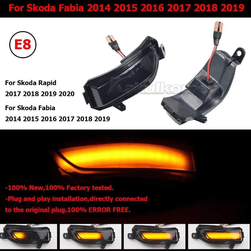 For Skoda Fabia 2014 2015 2016 2017 2018 2019 Rapid 2017-2020 LED Dynamic Flowing Side Wing Mirror Turn Signal Light Blink Lamp