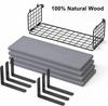 Natural Wood Bathroom Floating Shelves Bathroom Wall Mounted Towel Rack Toilet Paper Holder Home Accessories Garden Set of 4