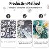 Peacock Pearl Kit 5D DIY Round Rhinestone Art for Adults Relaxing Handmade Wall Decor National Day Gift Frameless