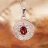 Collana Tesoro Colorato con Zaffiro Naturale, Granato Tanzaniano, Peridoto, Ciondolo da Donna, Argento Sterling S925, Design con Piatto di Giada