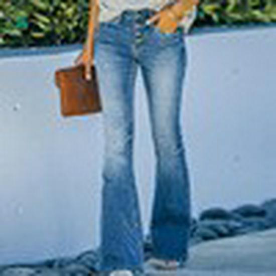 Spring/Summer 2022 Women's Slim Fit Multi-Button Flared Jeans