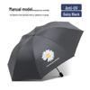 Summer UV Auto-Folding Black Parasol - Sun/Rain Dual-Use with Logo Print