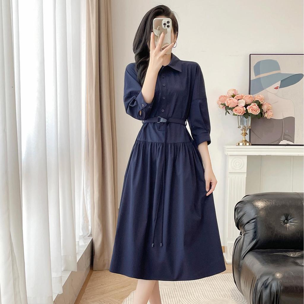 Nanyou Boutique Plus Size Lapel Commuting Shirt Dress - Autumn 2024