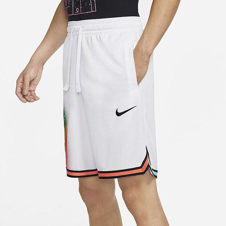 Nike Basketball Shorts Men's White Moderate Straight Fit Pants DJ5214-100