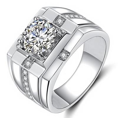 Herren Modeschmuck Ring - Dominanter Diamant Verlobungsring
