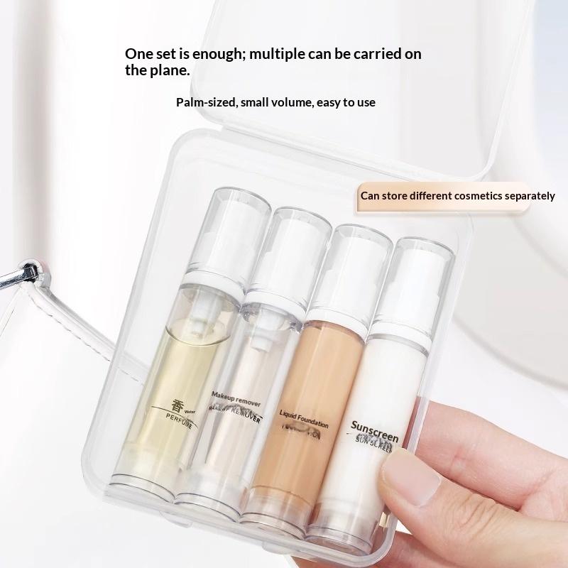 5/10/15ml Airless-Pumpflaschen-Set Tragbar Klar Leer Nachfüllbar Vakuumpumpe Reise Leere Kosmetikbehälter Probenverpackung