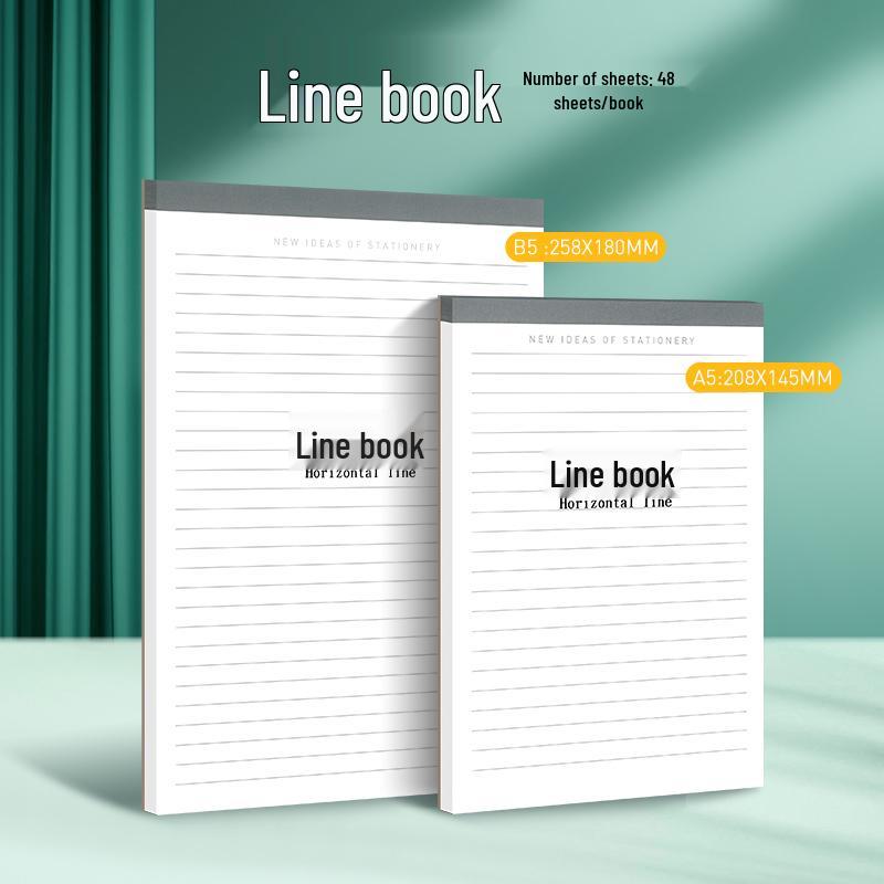2025 Student Tear-Off Pad: B5 Blank Notebook & A4 Horizontal Line Memo Pad