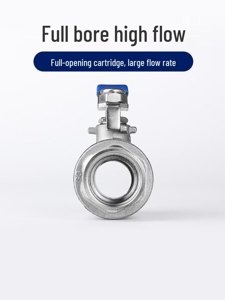 304 Stainless Steel Two-Piece Ball Valve with Internal Thread – Water Switch Valve, Available In 4 Points, 6 Points, and 1 Inch DN15-20.