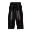 Unisex Japanese-Style Wide-Leg Loose Jeans with Elastic Waist