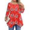 Womens Plus Size 3/4 Sleeve Shirts  Round Neck Tunic Tops Basic Loose Fit Tee Tops L-5XL