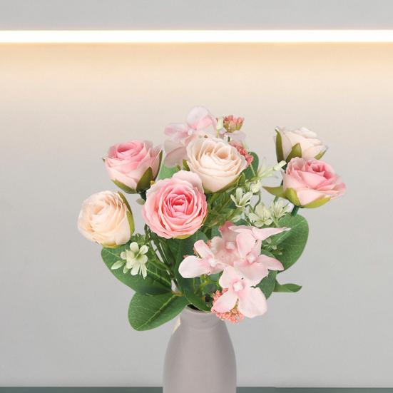 Artificial Peony Exquisite Easy Care Non-withered Fake Flower Floral Arrangement Artificial Rose Flower Simulation Flower Wedding Decor