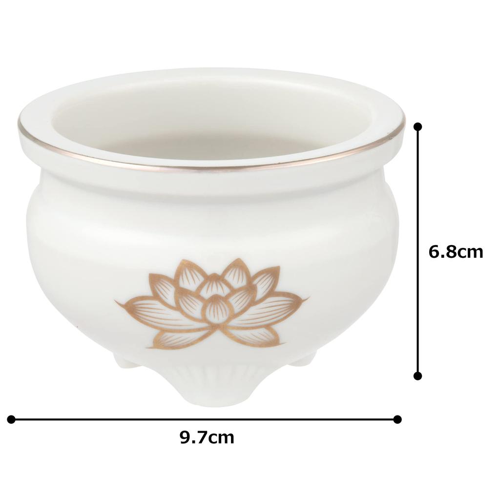 Tomatsu Shoten Buddhistische Altaraccessoires, Shinto-Altaraccessoires, Weißgoldener Lotus 3.0 Räuchergefäß AM-TM591