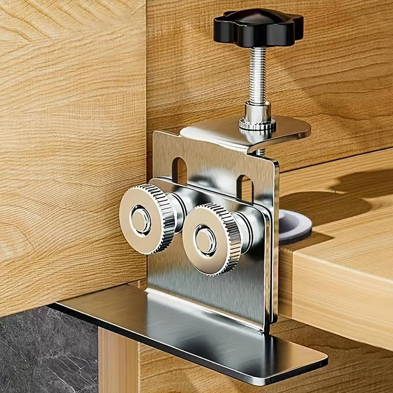 1pc of Stainless Steel Cabinet Door Installation Fixture-Adjustable Height Tool,with Powerful Clamping Function,Can Accurately Adjust The Installation