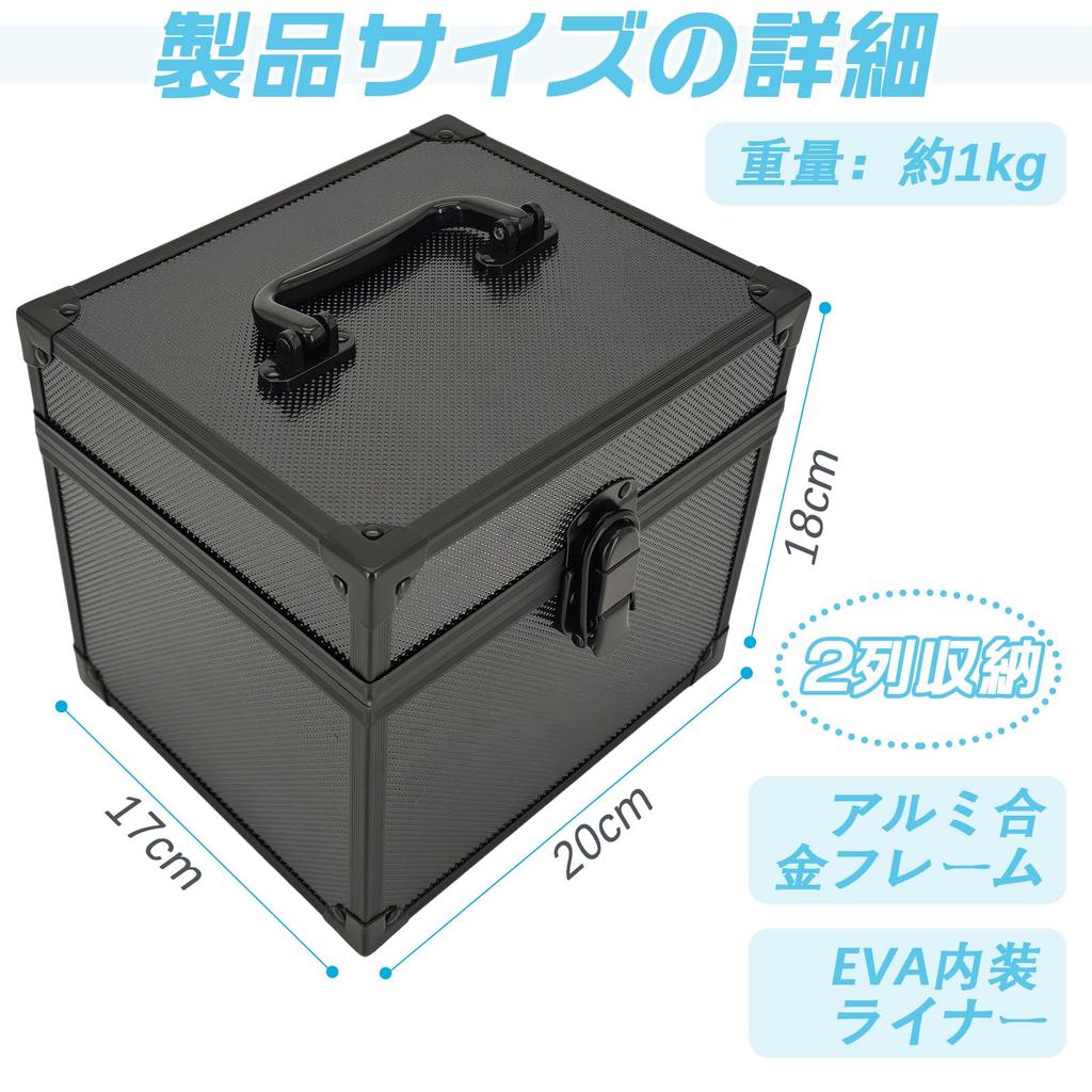 KXSIX PSA BGS Graded Card Storage Case 40 Capacity Aluminum Alloy Frame EVA Interior Two Row 20 x 18 17 cm