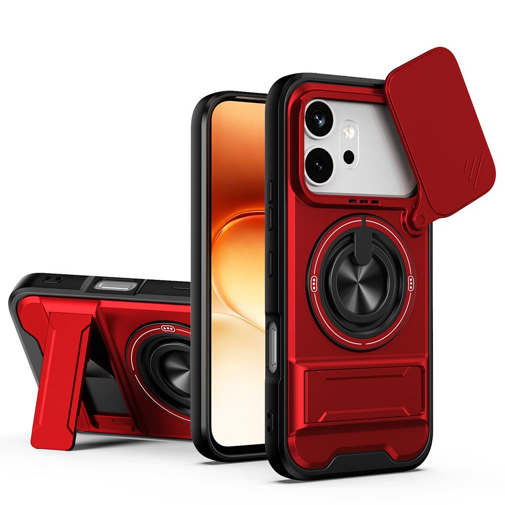 KEYSION Magnetic Phone Case for HONOR 600 600 Pro 5G Slide Camera Protection Upright Kickstand 360° Ring Shockproof Back Cover