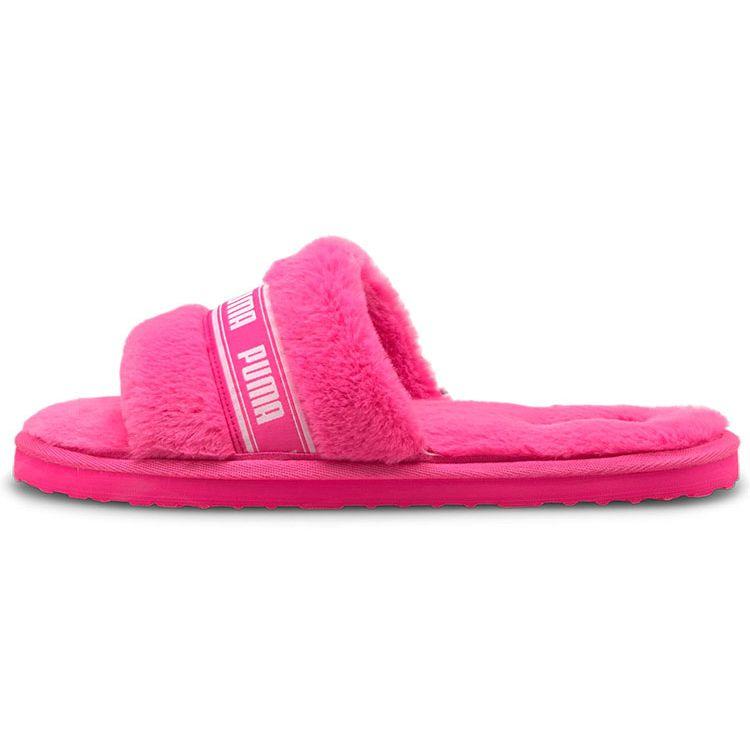 Puma Fluff Slide Fluo Pink Women Sneakers White 384937-03