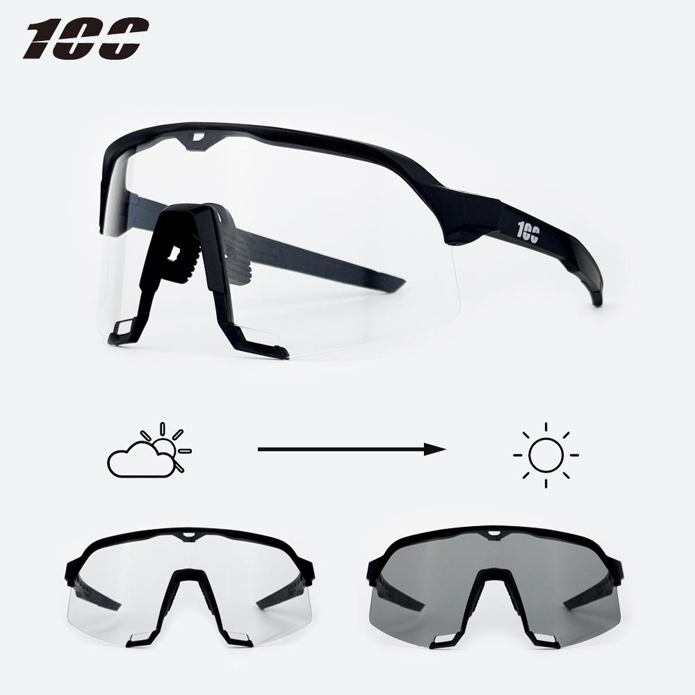 100 Okulary Rowerowe Fotochromatyczne Profesjonalne Okulary do Jazdy na Rowerze Szosowym dla Mężczyzn Wiatroodporne Okulary Przeciwpiaskowe Rowerowe Okulary