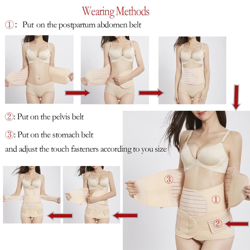 Waist Trainer How To Wear Postpartum Belt 3-in-1 Postpartum