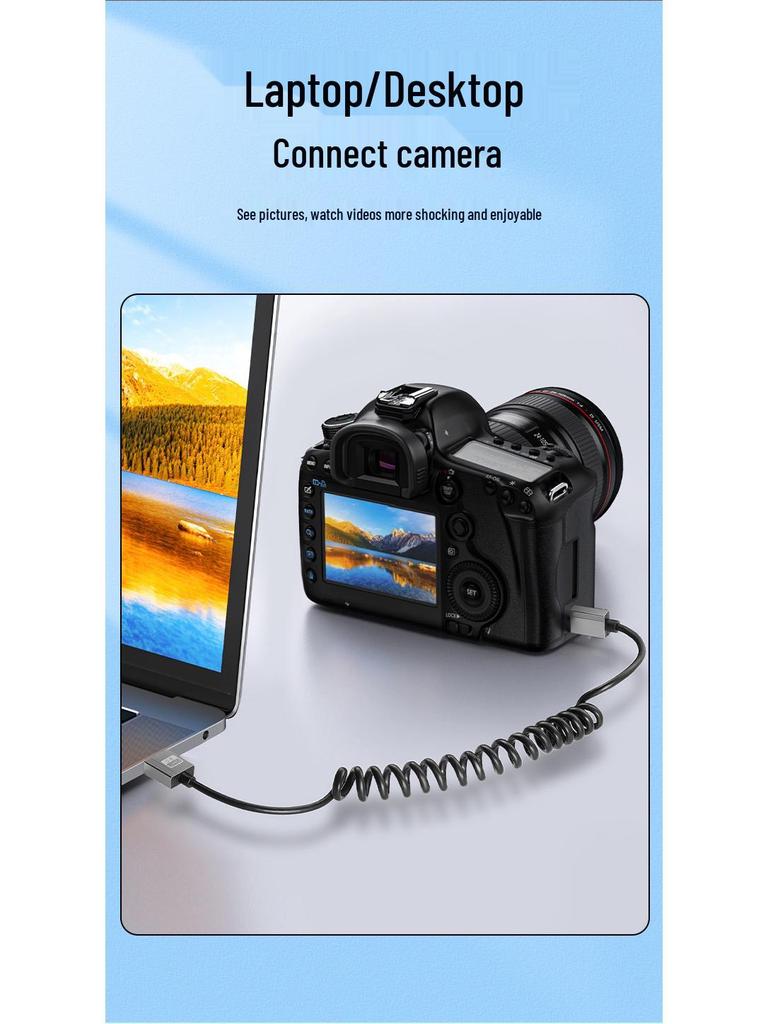 Ultra-thin Retractable HDMI to Mini HDMI 2.0 4K 60Hz Cable for HDTV, Computer, Projector, Camera