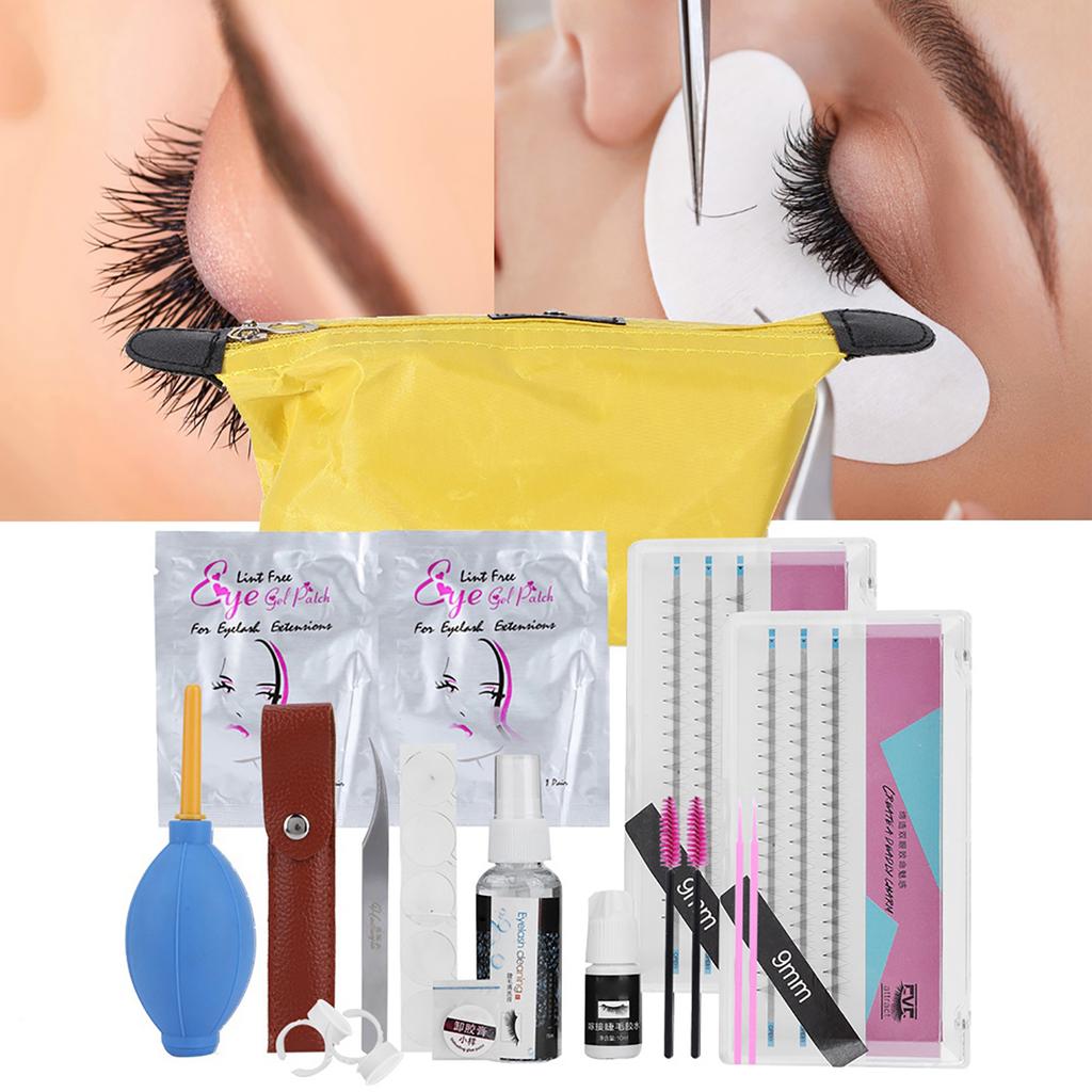 Eyelashes Grafting Tool Set Eyelash Extension Glue Tweezer False Eyelash Kit (8mm+8mm)