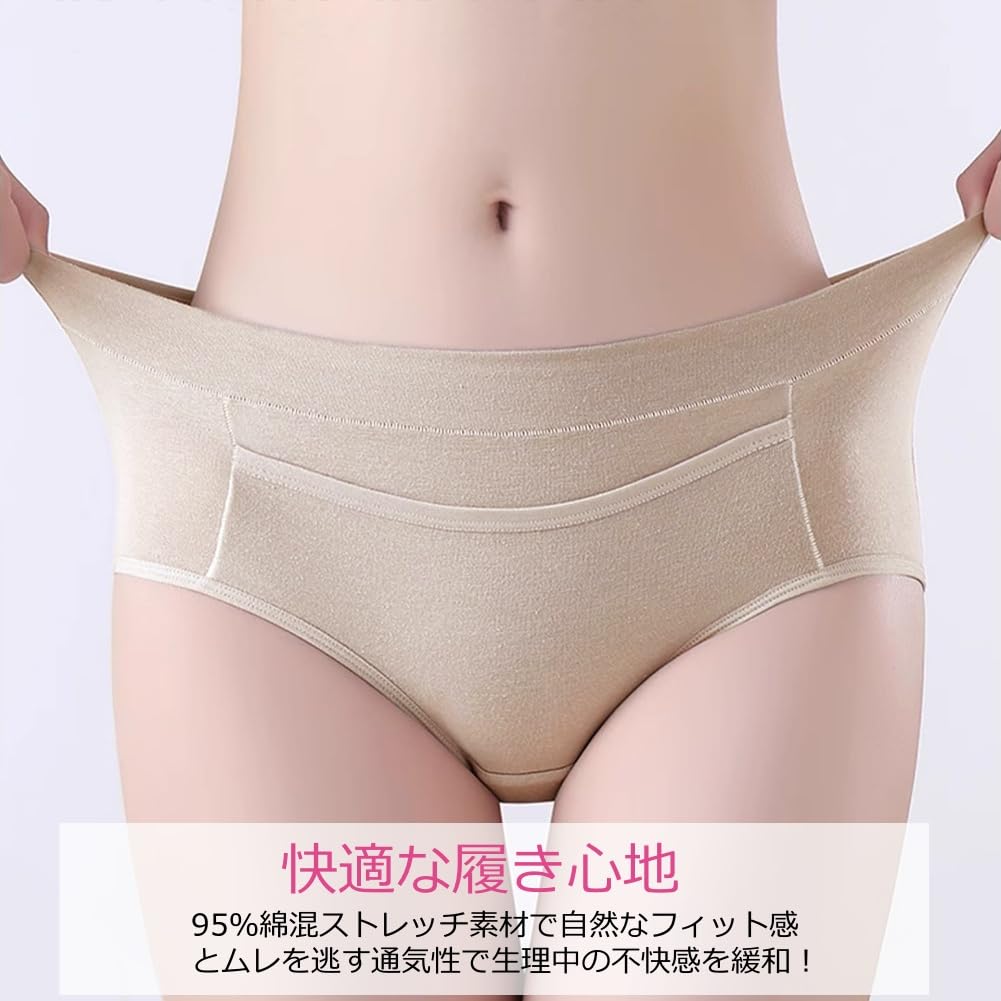 Sanitary Shorts for with Front for Heavy Flow Cotton Plus Junior [TDIOSN] Women, Pocket, Leak-Proof, Days, Blend, Breathable, Sizes, Sizes, 3-Pack