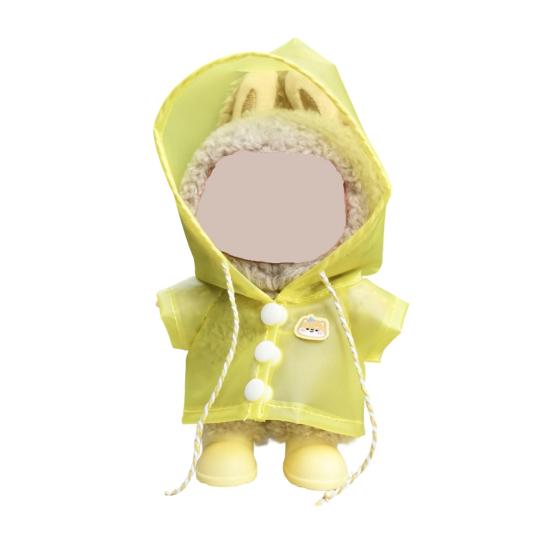 17cm Doll Raincoat Hooded Cape Small Animal Rainwear Waterproof Doll Clothes Gift for Birthday Display Collector
