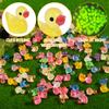 50/100Pcs Mini Ducks Glitter Resin Ducks Mini Resin Animals Figures To Hide Glow In The Dark Tiny Duck Figures