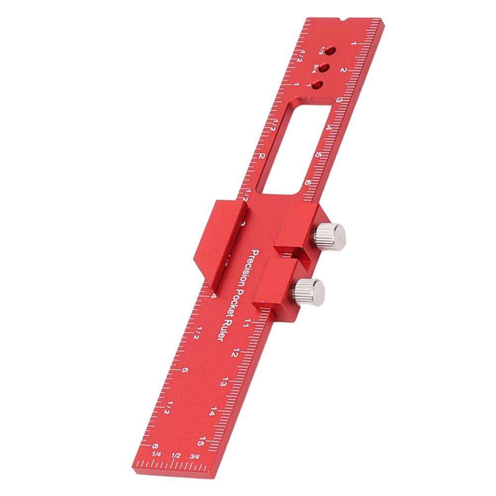 Clear Scales Woodworking Ruler 6 Inch T Type Scribing Ruler Adjustable Sliding Stop Ruler  Marking