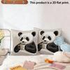 2pcs Cute Panda Drinking Coffee Letter B Throw Pillow Cover Home Decor Cushion Case Cushion Cover