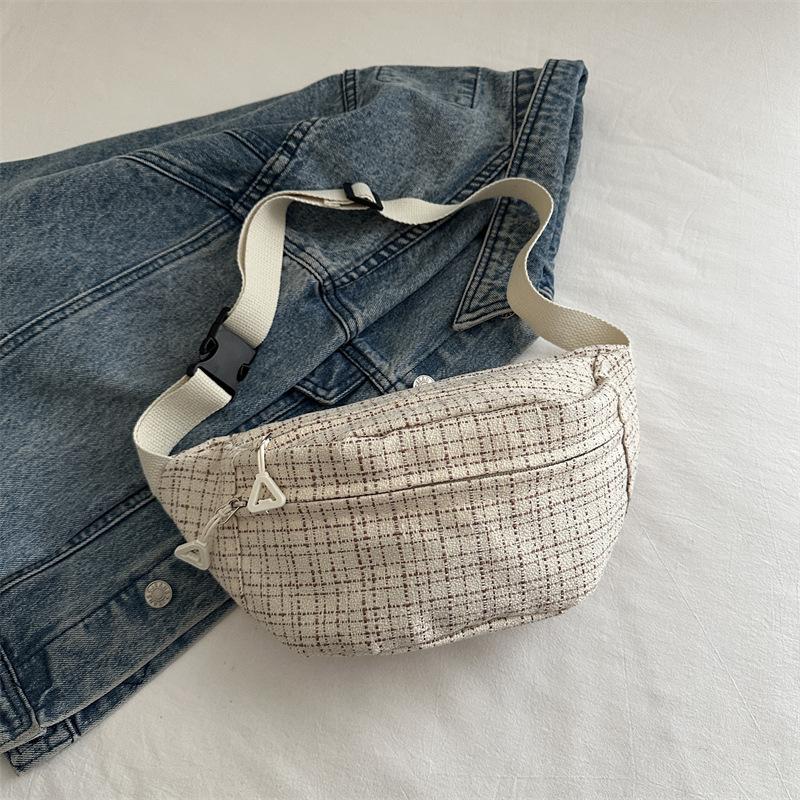 

Женская нагрудная сумка, новая легкая и простая спортивная поясная сумка, женская универсальная повседневная сумка-мессенджер, сумка через плечо, студенческий маленький рюкзак бежевый