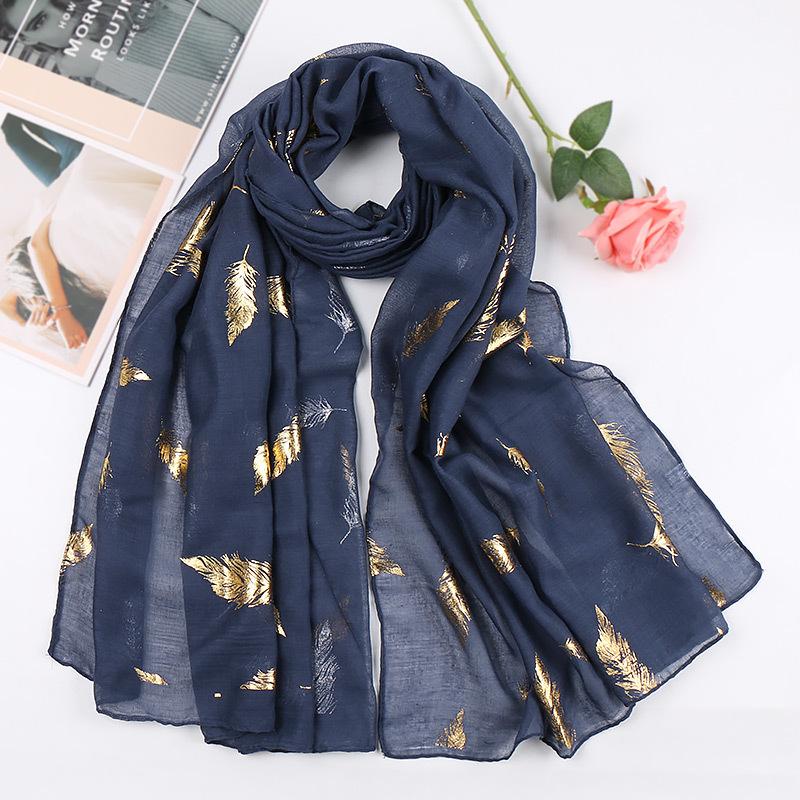 New feather bronzing cotton women's popular scarf high-quality urban style accessories yarn versatile