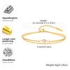 Waterproof Layered Anklet Bracelet for Women, Adjustable Gold Plated with Zirconia Stainless Steel Link Foot Chain Jewelry