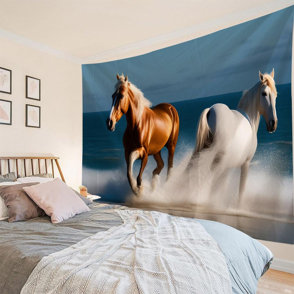 Animal Art Tapestry Room Background Fabric Unicorn Sea View Print Wall Hanging Living Room Bedroom Background Wall Decoration