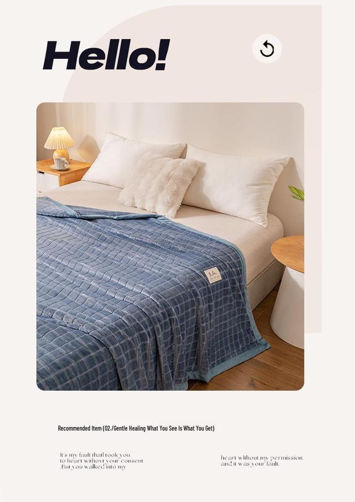Thickened Jacquard Velvet Winter Bed Sheet & Blanket for Single Dorms 300g