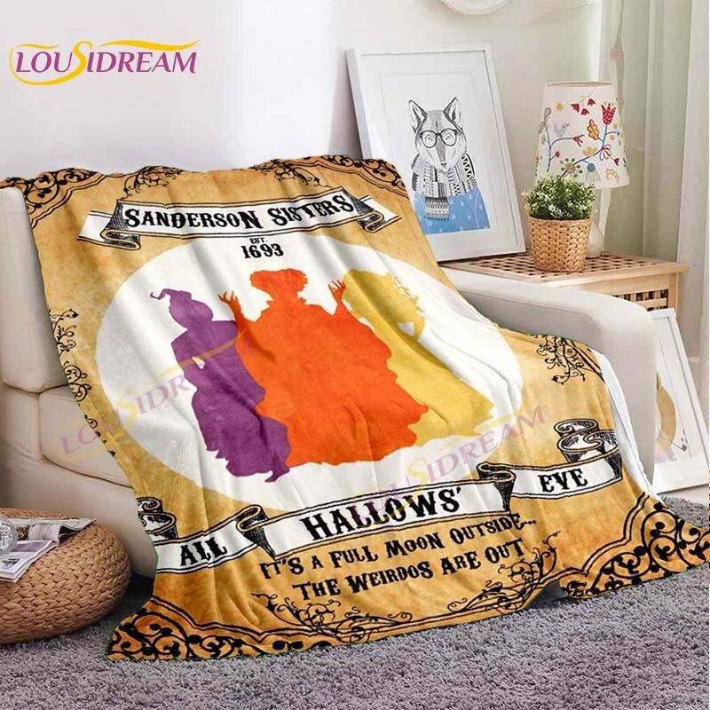 

Одеяло ведьмы на Хэллоуин, одеяло Sanderson Sisters Tour для спальни, гостиной, дивана, дома, готическое одеяло ведьмы, декор